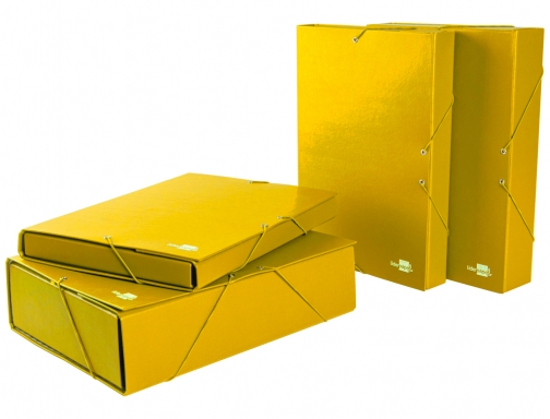 Carpeta proyectos Liderpapel folio lomo 90mm carton gofrado amarilla 37359 , amarillo, imagen 2 mini