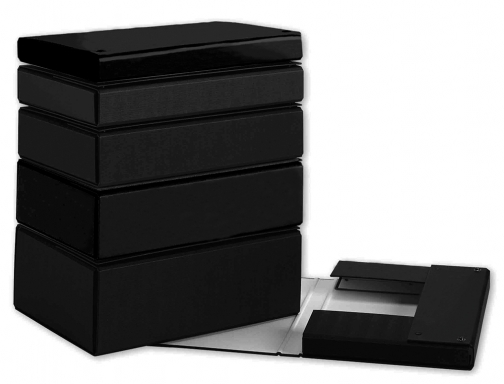 Carpeta proyectos Pardo folio lomo 150 mm carton forrado negro con broche 971501, imagen 2 mini
