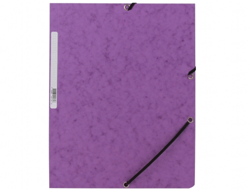 Carpeta Q-connect gomas KF02171 carton simil-prespan solapas 320x243 mm violeta, imagen 2 mini