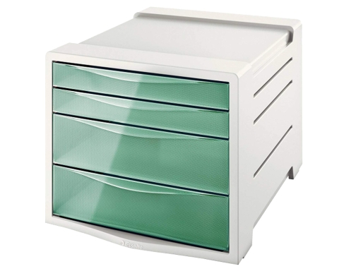 Fichero cajones de sobremesa Esselte colour ice plastico 4 cajones color verde 626285, imagen 2 mini