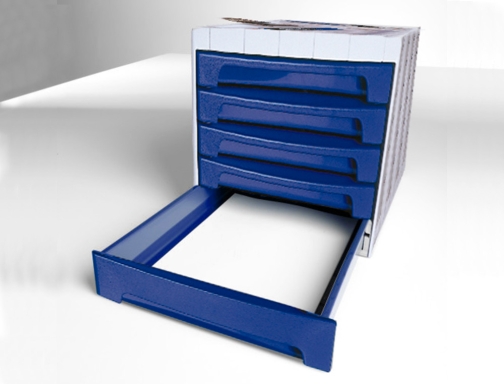 Fichero cajones de sobremesa Q-connect 305x370x215 mm bandeja organizadora superior 5 cajones KF18424 , azul, imagen 3 mini