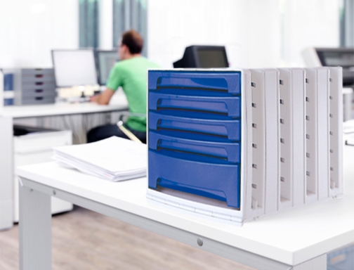 Fichero cajones de sobremesa Archivo 2000 305x370x215 mm bandeja organizadora superior 5 43588 , azul, imagen 5 mini