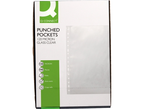 Funda multitaladro Qconnect folio 120 mc cristal caja de 100 unidades KF18479, imagen 5 mini