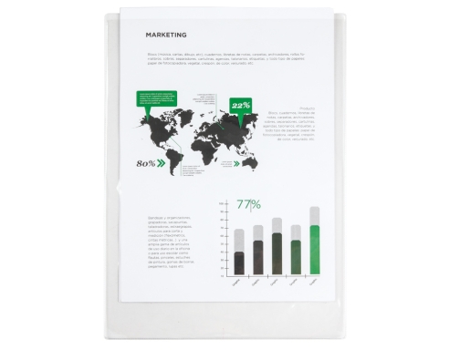Funda portadocumento Qconnect folio 140 micras pvc transparente 230x330mm KF15081, imagen 3 mini