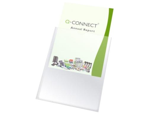 Funda portadocumento Qconnect folio 140 micras pvc transparente 230x330mm KF15081, imagen 4 mini
