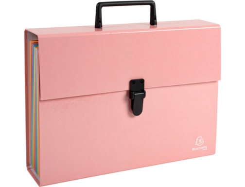Maletin Exacompta aquarel con fuelle carton forrado 18 departamentos colores surtidos 56760E, imagen 3 mini