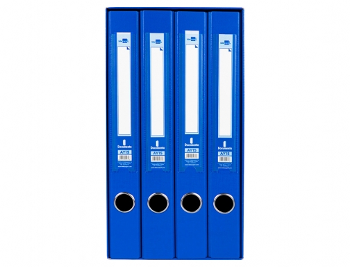 Modulo Liderpapel 4 archivadores folio 2 anillas mixtas 25mm azul 25069, imagen 3 mini