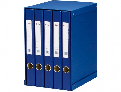 Modulo Pardo 5 archivadores de palanca folio 2 anillas 25 mm azul 924503, imagen 2 mini