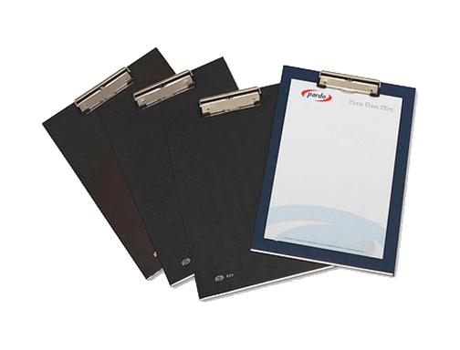 Portanotas Pardo carton forrado pvc folio con pinza de metal negro 82001, imagen 2 mini