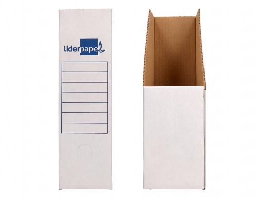 Revistero Liderpapel ecouse carton 100% reciclado color blanco 256x100x335 mm 169155, imagen 4 mini