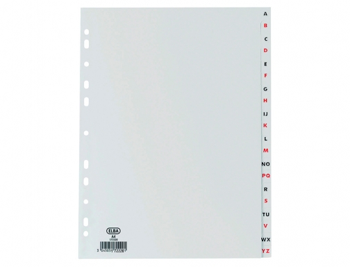 Separador alfabetico Elba plastico 120 mc folio 16 taladros a-z gris 100210404, imagen 2 mini