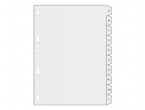 Separador alfabetico Multifin 3005 plastico folio natural 4615501, imagen 2 mini