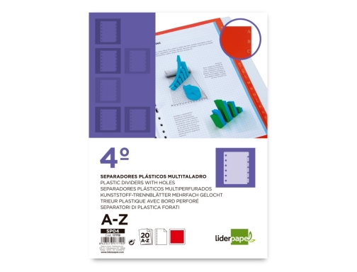 Separador Liderpapel plastico alfabetico a-z cuarto 17719, imagen 2 mini