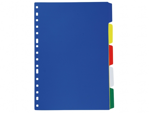 Separador Liderpapel plastico juego de 5 separadores folio 16 taladros 08922, imagen 3 mini
