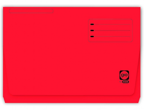 Subcarpeta cartulina Gio folio pocket rojo con bolsa y solapa 400040684, imagen 2 mini