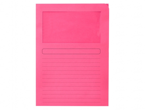 Subcarpeta cartulina Q-connect Din A4 rosa con ventana transparente 120 g m2 KF15245, imagen 3 mini