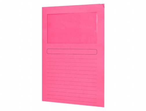 Subcarpeta cartulina Q-connect Din A4 rosa con ventana transparente 120 g m2 KF15245, imagen 4 mini