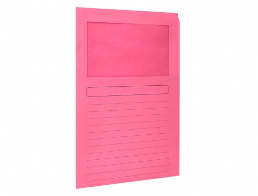 Subcarpeta cartulina Q-connect Din A4 rosa con ventana transparente 120 g m2 KF15245, imagen 5 mini