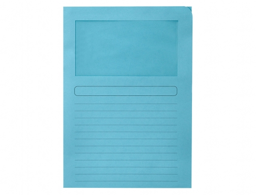 Subcarpeta cartulina Q-connect Din A4 azul con ventana transparente 120 g m2 KF15246, imagen 3 mini