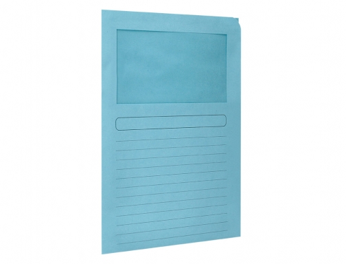 Subcarpeta cartulina Q-connect Din A4 azul con ventana transparente 120 g m2 KF15246, imagen 5 mini