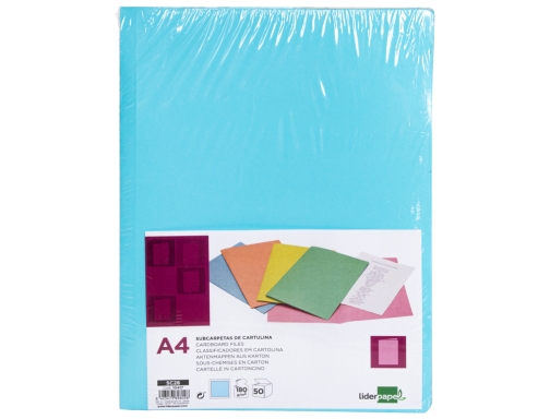 Subcarpeta Liderpapel A4 azul pastel 180g m2 10417, imagen 2 mini