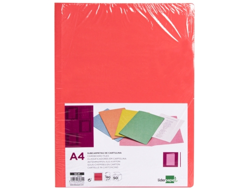 Subcarpeta Liderpapel A4 rojo pastel 180g m2 10423, imagen 2 mini