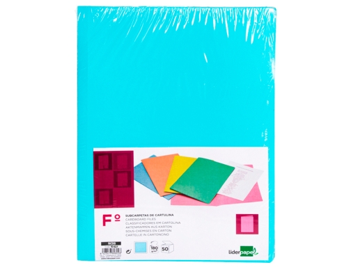 Subcarpeta Liderpapel folio azul pastel 180g m2 10427, imagen 2 mini