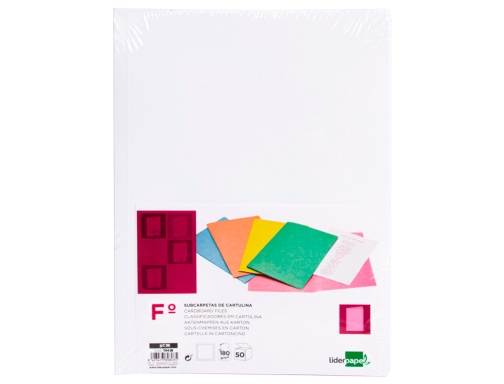 Subcarpeta Liderpapel folio blanco 180g m2 10428, imagen 2 mini