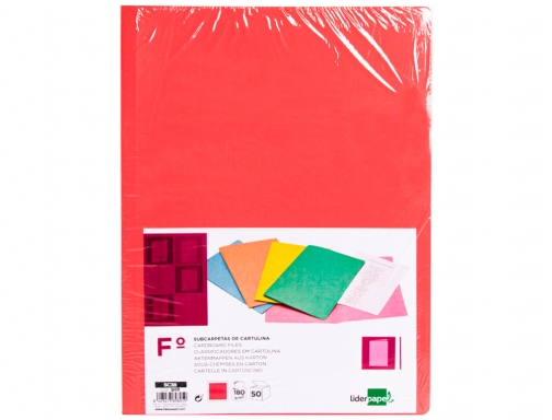 Subcarpeta Liderpapel folio rojo pastel 180g m2 10431, imagen 2 mini