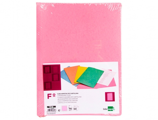 Subcarpeta Liderpapel folio rosa pastel 180g m2 10432, imagen 2 mini