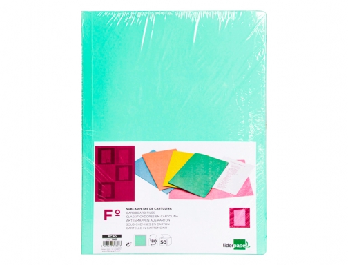 Subcarpeta Liderpapel folio verde pastel 180g m2 10433, imagen 2 mini