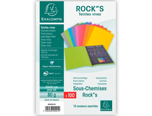 Subcarpeta papel Exacompta Din A4 colores surtidos 80 gr 800001E, imagen 2 mini