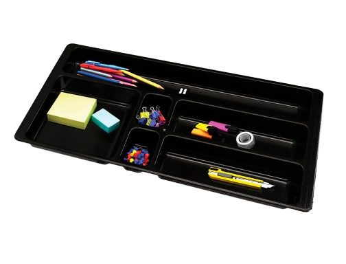 Bandeja organizadora Q-connect de cajones color negro 344x160x33 mm KF16942, imagen 5 mini