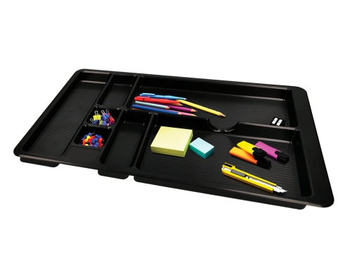 Bandeja organizadora Q-connect de cajones color negro 364x225x21 mm KF16943, imagen 5 mini