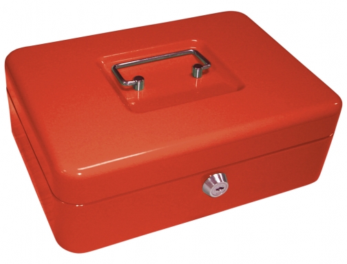 Caja caudales Q-connect 10- 250x180x90 mm roja con portamonedas KF03322 , rojo, imagen 2 mini