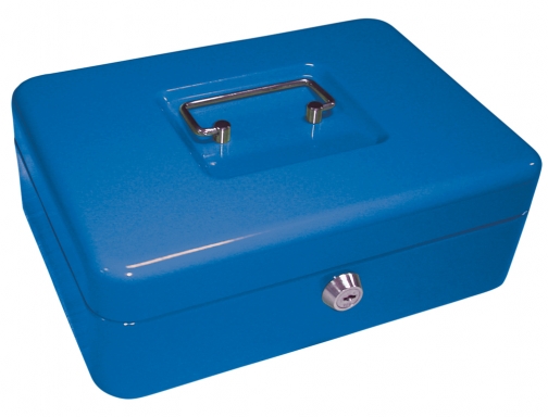 Caja caudales Q-connect 10- 250x180x90 mm azul con portamonedas KF03323, imagen 2 mini