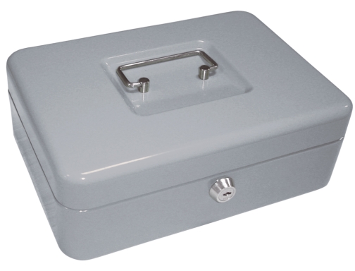 Caja caudales Q-connect 10- 250x180x90 mm plata con portamonedas KF03324, imagen 2 mini