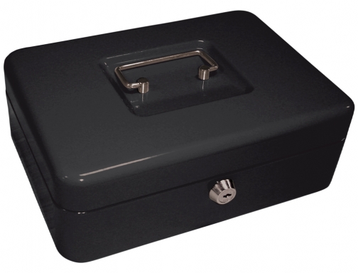 Caja caudales Q-connect 10- 250x180x90 mm negra con portamonedas KF04278 , negro, imagen 2 mini