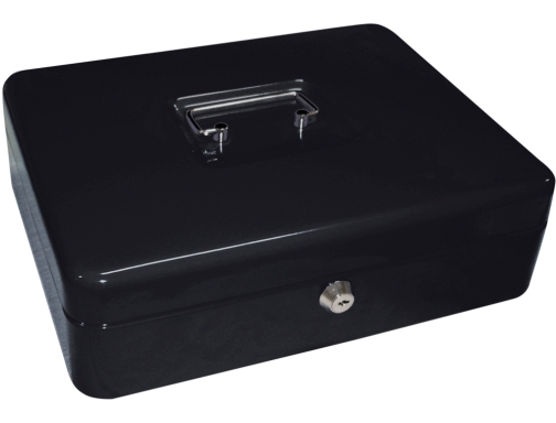 Caja caudales Q-connect 12- 300x240x90 mm negra con portamonedas KF04279 , negro, imagen 2 mini