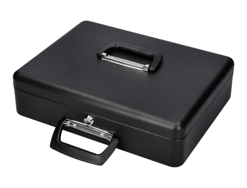 Caja caudales Q-connect 14,5- 370x290x110 mm con portamonedas y bandeja para billetes KF04280 , negro, imagen 4 mini