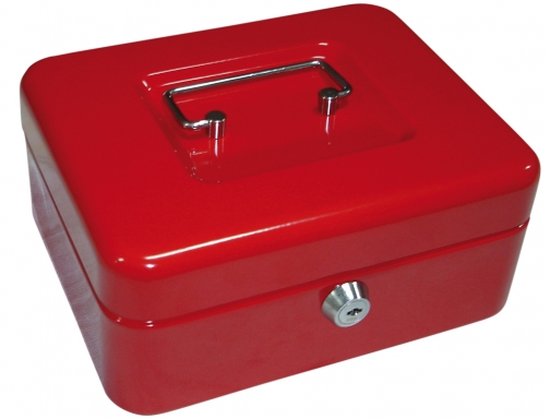 Caja caudales Q-connect 8- 200x160x90 mm roja con portamonedas KF03318 , rojo, imagen 2 mini