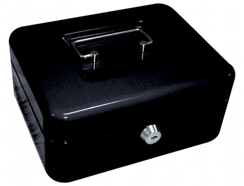 Caja caudales Q-connect 8- 200x160x90 mm negra con portamonedas KF04277 , negro, imagen 2 mini