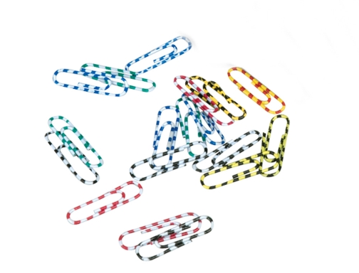 Clips colores rayados Q-connect 50 mm caja de 30 unidades colores surtidos KF02027, imagen 3 mini