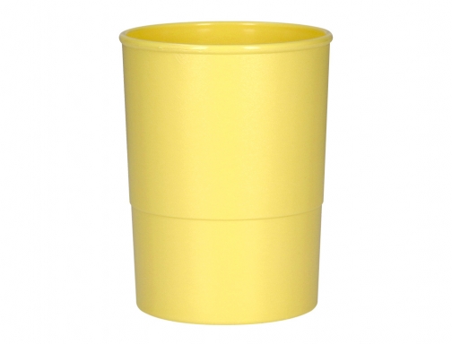 Cubilete portalapices Q-connect amarillo pastel opaco plastico diametro 75 mm alto 100 KF17166, imagen 3 mini