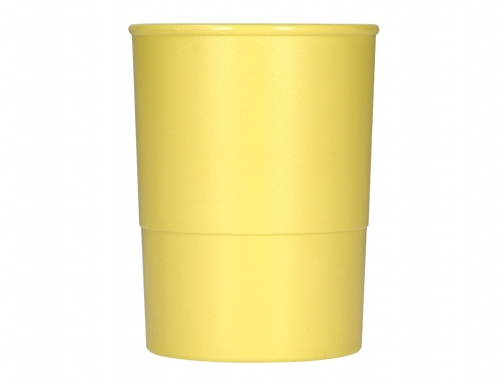 Cubilete portalapices Q-connect amarillo pastel opaco plastico diametro 75 mm alto 100 KF17166, imagen 4 mini