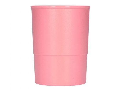 Cubilete portalapices Q-connect rosa pastel opaco plastico diametro 75 mm alto 100 KF17165, imagen 4 mini