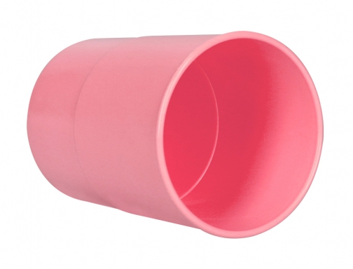 Cubilete portalapices Q-connect rosa pastel opaco plastico diametro 75 mm alto 100 KF17165, imagen 5 mini