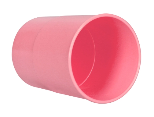 Cubilete portalapices Qconnect rosa pastel opaco plastico diametro 75 mm alto 100 KF17165, imagen 5 mini