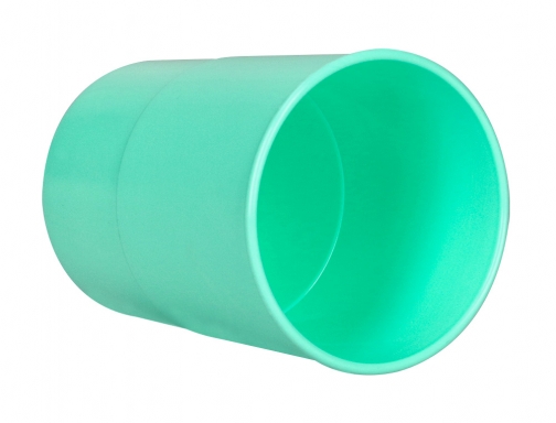 Cubilete portalapices Q-connect verde menta pastel opaco plastico diametro 75 mm alto KF17164, imagen 5 mini
