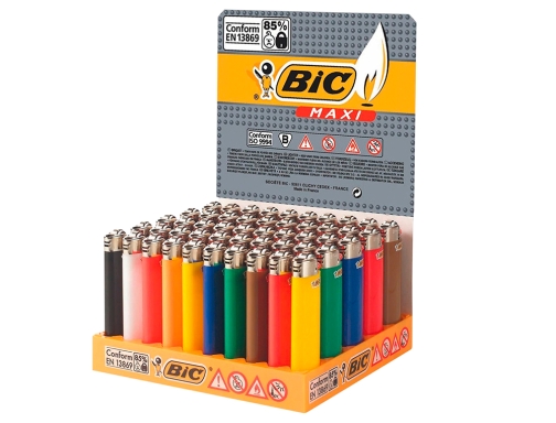 Encendedor Bic maxi j26 expositor de 50 unidades colores surtidos 807976, imagen 2 mini